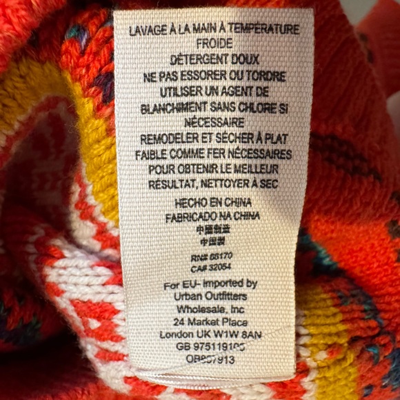 Free People Indie Burnt Orange Multicolor Knit Sweater Vest Fields of Fair Isle - Picture 4 of 4